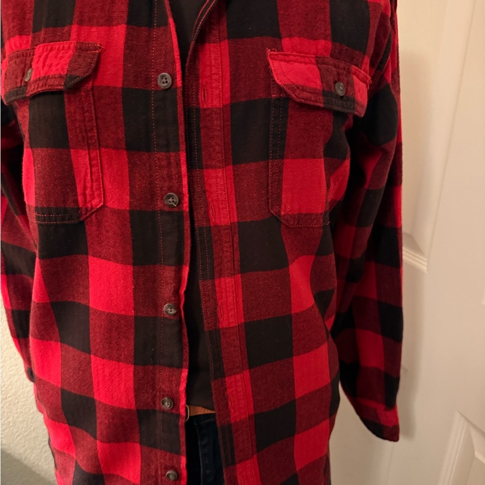Red and Black Plaid Button Down Shirt - Picture 4 of 7
